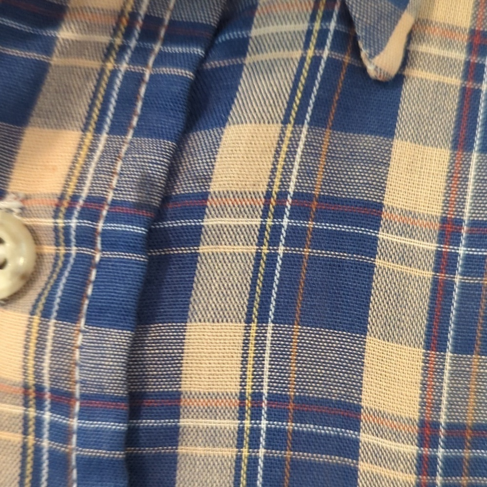Vintage 80s Levi's Tapered Fit Plaid Button Down Western Shirt Sz Small - Picture 3 of 6